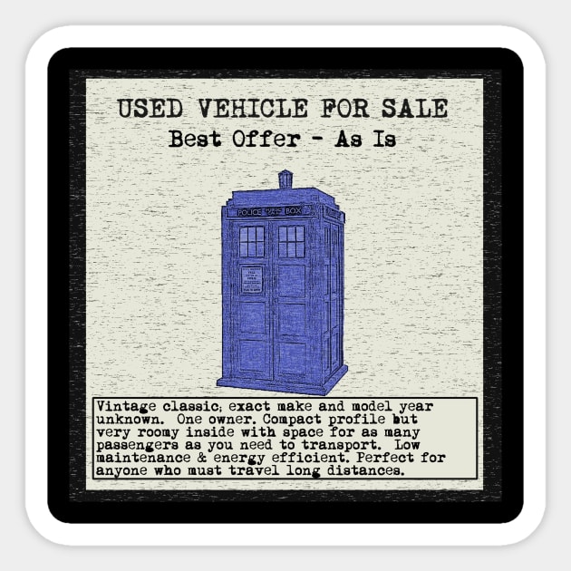 Funny Blue Time Machine Ad Sticker by DISmithArt